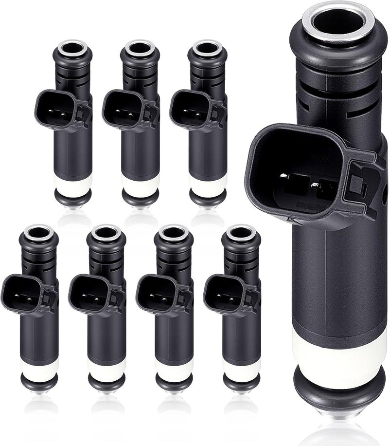 GEARCESS Fuel Injectors Fit for Ford F-150/E-150 2004-2008, E-250 2005-2008, Explorer E-150 Club Wagon 2004-2005 & Fit for Mercury Mountaineer 2004-2005, V8 4.6L, Replace# 4L3Z9F593BA (Set of 8) - Image 1